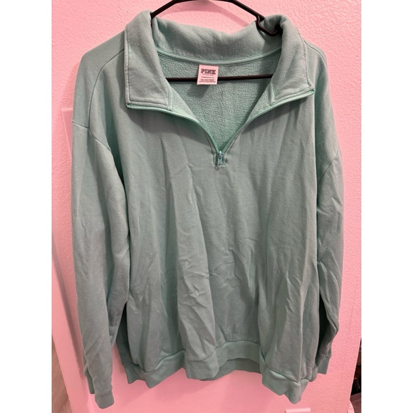 PINK collared half zip sweater - Picture 1 of 3